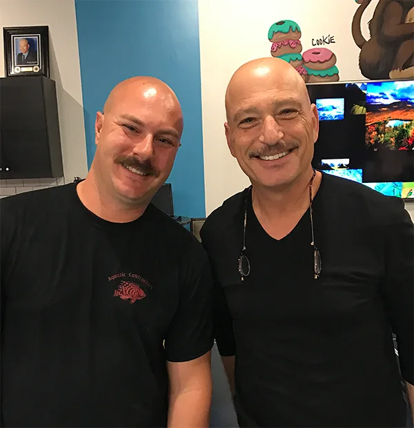 Aquatic Contractors owner Brian Hoover with client Howie Mandel